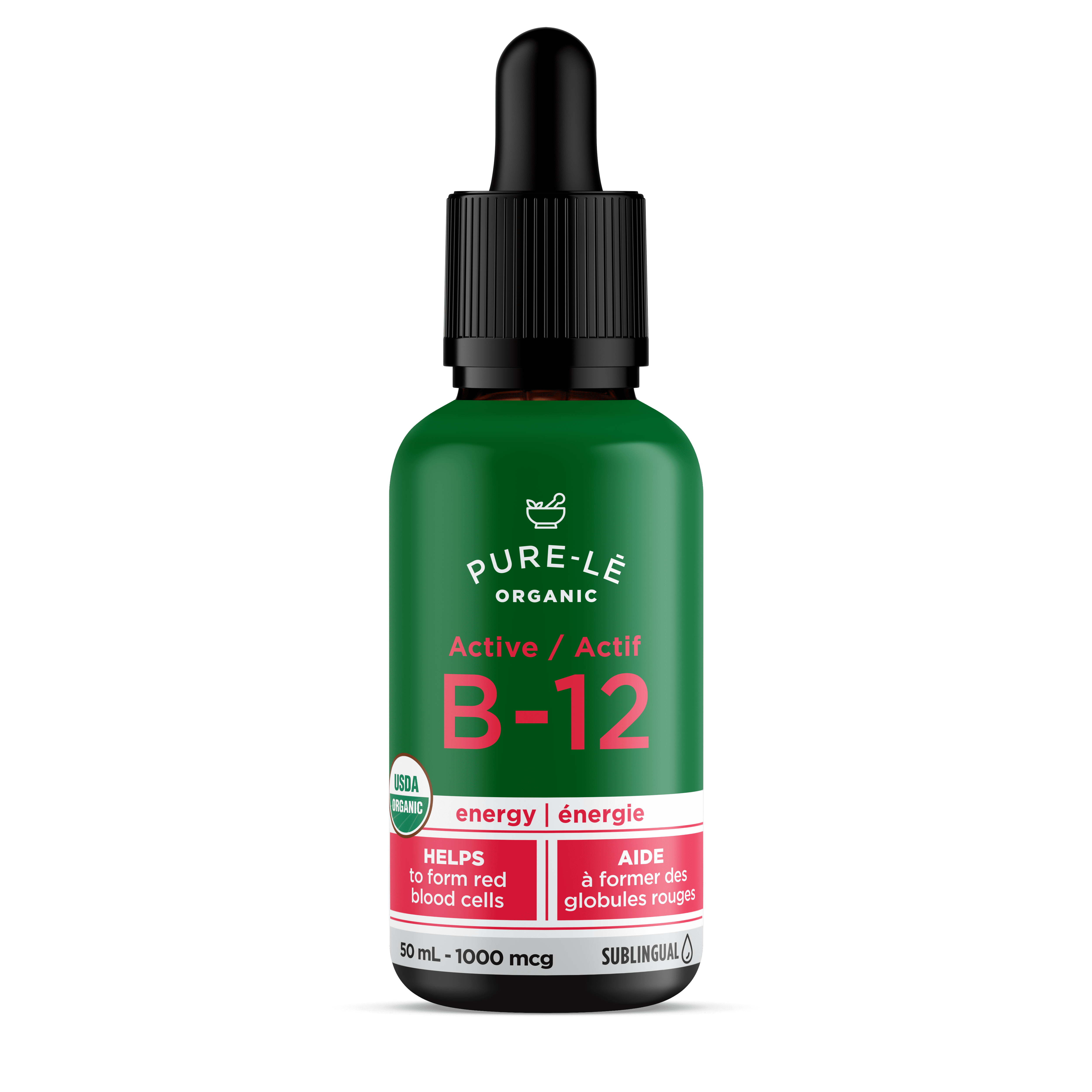 USDA Organic Sublingual Active Vitamin B12 50 day supply - Tastiest B12 - Fast acting for all ages. Natural, Kosher, Vegan, Non-GMO. Energy, Endurance, Mood, and Heart Health - Nothing Artificial