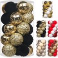 thumbnail image 1 of 2.36In Velvet Christmas Ball Ornaments, 25PCS Red/White Flocked Christmas Tree Hanging Decorations, for Home Holiday Wedding Indoor Xmas Party Decor., 1 of 7