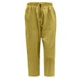 thumbnail image 4 of Penkiiy Pantalon Capri à Jambe Grand à Cordon pour Femme Grande Taille, Jaune, 2TG, 4 of 5