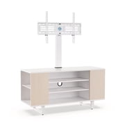 FITUEYES Swivel TV Stand for 32 to 70 inches LED LCD Flat Screen,Height Adjustable Media Console,Modern TV Stand & Entertainment Center for Media (White)