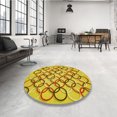 thumbnail image 4 of Ahgly Company Tapis Rond Lavable en Machine Intérieur Transitionnel Jaune Banane, 4 Pieds Rond, 4 of 7