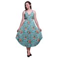 thumbnail image 1 of Bimba Floral Femmes Été Imprimé V Cou Midi Robe Vacances Station Wear-X-Small, 1 of 1