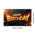 thumbnail image 3 of Happy Birthday Flaming Backdrop Decoration Banner Party Supplies Photography Props Celebration Decor Background Event Display, 3 of 4