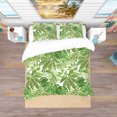 thumbnail image 3 of Designart Ensemble de Literie Tropicale 'Exotic Pattern with Tropical Leaves' - Housse de Couette et Shams, 3 of 4