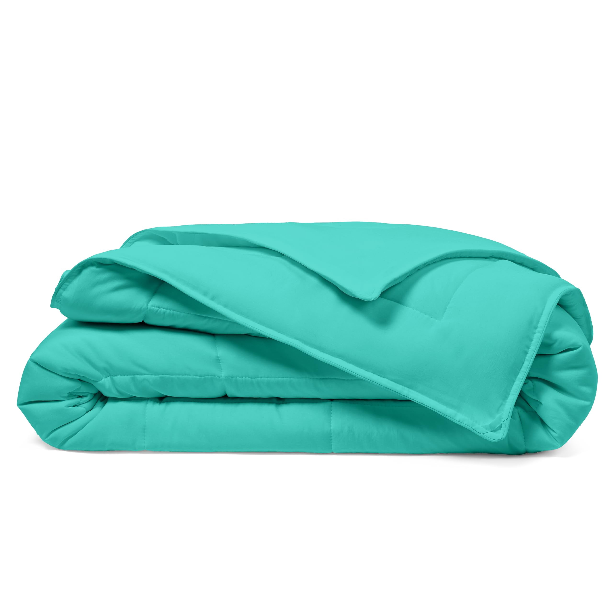 Cosy House Collection Luxury Down Alternative Comforter - Rayon Derived from Bamboo - Bedroom Essentials - All Season Use - Box Stitch Construction & Duvet Loops (Full/Queen Turquoise)