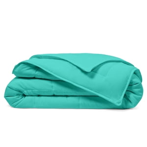 Cosy House Collection Luxury Down Alternative Comforter - Rayon dérivé du bambou - L'essentiel de la chambre - Utilisation toutes saisons - Construction d'un bloc de boîtes & Boucles de couettes (en turquoise ou en turquoise)
