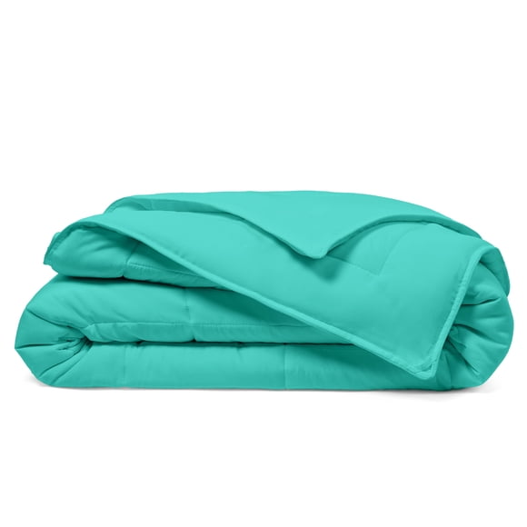 Cosy House Collection Couette de Luxe en Alternative au Duvet - Rayonne Dérivée du Bambou - Essentiels de Chambre - Usage Toutes Saisons - Construction à Surpiqûres en Boîte et Boucles de Couette (Double/Grand Turquoise)