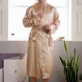 thumbnail image 5 of Men Solid Casual Long Sleeves Lace-up Home Pocket Long Pajama Robe, 5 of 5