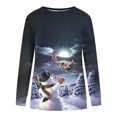 thumbnail image 3 of Chandails à Capuchon de Noël pour Femmes, Hauts Décontractés Mode, Manches Longues, Imprimé de Noël, Col Rond, Couverture, Chandail à Enfiler, Chandails à Col Rond pour Femmes en Liquidation, 3 of 4