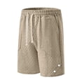 thumbnail image 4 of Amzcrzy Mens Shorts Cargo Shorts for Men Shorts for Men Man Solid-Color Casual Large-Pocket Button Drawstring Elastic-Waist Shorts Cargo Pants Half Shorts Pants Mens Cargo Shorts Mens Shorts Casual, 4 of 7
