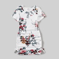 thumbnail image 3 of PatPat Family Matching All Over Floral Print Short-sleeve Drawstring Ruched Bodycon Dresses and Colorblock Short-sleeve T-shirts Sets, 3 of 6