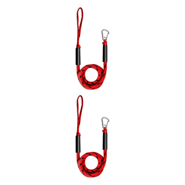 Transemion 2piece Durable And Sturdy Dock Line With Hook Reliable Mooring Partner Strong red black 2Set