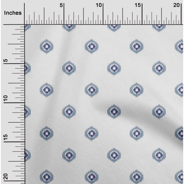 oneOone Georgette Viscose Fabric Circle Ikat Decor Fabric Printed BTY 42 Inch Wide