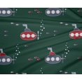 thumbnail image 4 of oneOone Polyester Lycra Teal Green Fabric Submarine & Fish Ocean Craft Projects Decor Fabric Printed By The Yard 56 Inch Wide, 4 of 4