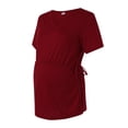 thumbnail image 3 of T-shirt de Maternité pour Femmes à Ourlet Régulier, Décontracté, Manches Courtes, Col Rond, Basique, Allaitement, Haut T-Shirt, 3 of 5