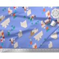 thumbnail image 3 of Soimoi Blue polyester Crepe Fabric Geometric Abstract Print Fabric by the Yard 52 Inch Wide, 3 of 3