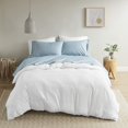 thumbnail image 2 of Madison Park Ensemble de Draps en Coton Percale Peigné Teal Full, 2 of 8