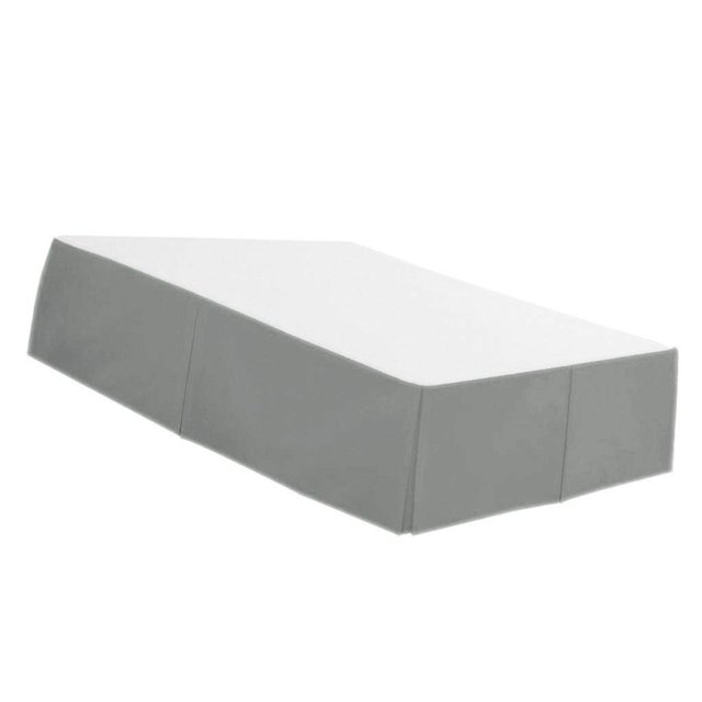 facefd Solid Color Hotel Pleated Bed Skirt Wrinkle & Fade Resistant Gray _Full