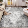 thumbnail image 1 of 9x12 Area Rug Living Room Rugs - Washable Neutral Modern Abstract Soft Thin Large Rug Indoor Floor No Slip Rug Carpet for Bedroom Under Dining Table Home Office Decor - Grey, 1 of 8
