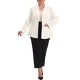 thumbnail image 2 of GRACE & GRANDEUR Blazer de Bureau pour Femme Grande Taille d'Automne à Revers Cranté, Boutonné, 2X Blanc, 2 of 6