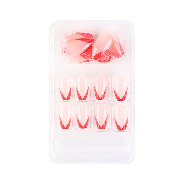 ziyahi False Nail Wearable Perfect Matching Simple to Wear No Irritating Odor Fake Fingernail Breathable Press Type Adjustable Paster Type 16 Type 26 F741 1Set