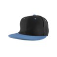 thumbnail image 1 of Top Headwear Flat Bill Adjustable Snapback Cap - Black/Light Blue, 1 of 2