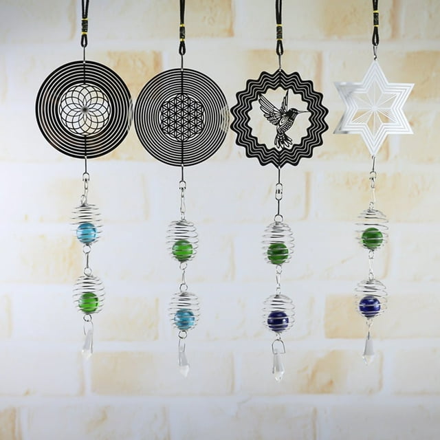 Pendentif d'Ornement de Carillon en Métal Suspendu Rétro avec Spirale Queue Boule Décor à la Maison