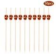 thumbnail image 2 of Clearance! 50pc Bamboo Pick Buffet Fruit Fork Party Dessert Stick Cocktail Skewer, 2 of 8