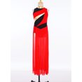 thumbnail image 2 of Moggemol Robe de Danse Sans Manches pour Filles Robe de Danse Contemporaine Fendue Longue Jupe Rouge 12, 2 of 7