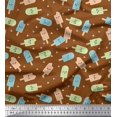 thumbnail image 1 of Soimoi Polyester Crepe Fabric Text & Peanut Butter Food Print Sewing Fabric Yard 42 Inch Wide, 1 of 1
