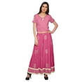 thumbnail image 1 of Moomaya Printed Cold Shoulder Keyhole Neck Crop Top And Palazzo Set Ethnic Wear, 1 of 1