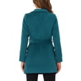 thumbnail image 3 of INSPIRE CHIC Trench-Coat Long à Col Châle Ceinturé pour Femmes Turquoise m, 3 of 6