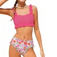 thumbnail image 1 of RXMEKW Two-Piece Swimsuit Set With Floral Print for Girls, Kids' Ruffle Bikini, UPF 50+ Sun Protection, Soft Stretch Fabric for Beach and Pool, 1 of 9