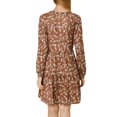thumbnail image 2 of INSPIRE CHIC Robe Décontractée pour Femme à Fleurs, Col en V, Taille Cintrée, Manches Longues, 2 of 7