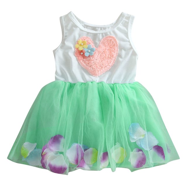 Ketyyh-chn99 Robe de Fête pour Filles Robes de Pâques Élégantes Princesse Plissée Taille Haute Évasée Ligne A Robe de Fête de Pâques Robe d'Été Vert, 2-3 Ans