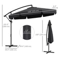 thumbnail image 3 of Outsunny 11FT Offset Hanging Patio Umbrella for Backyard, Black, 3 of 10