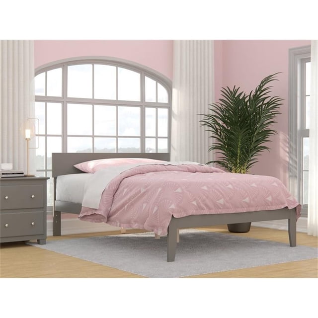 AFI Boston Solid Wood Full Size Contemporary Platform Bed in Gray