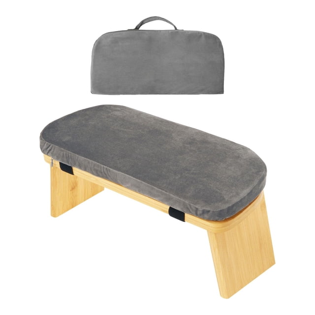 Lipstore Meditation Bench Home for Extended Practice Low Seat Comfortable for Kneeling or Gray