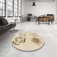 thumbnail image 4 of Ahgly Company Tapis de Zone Carré Transitionnel Lavable en Machine Pêche Beige, 4 Pieds Carré, 4 of 7