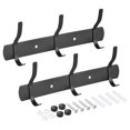 thumbnail image 1 of Unique Bargains 2Pack Black Wall Mounted with 3 Hooks Coat Hook Rack Wall Hanger, 1 of 7