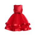 thumbnail image 1 of Robe Fille Sans Manches Bourgogne Robe de Bal Mariage Fête Concours 7 Ans, 1 of 4