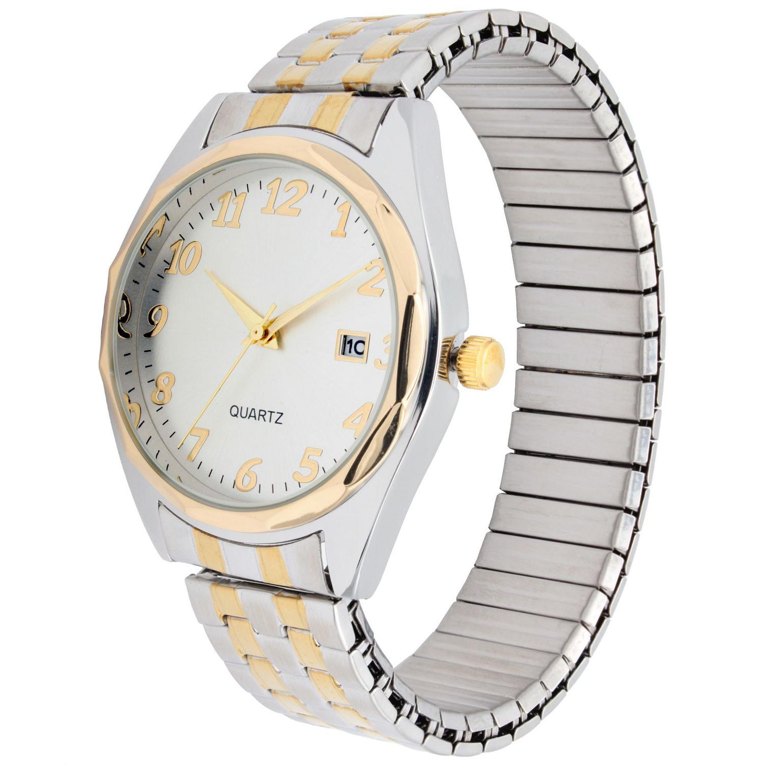 Montre george à deux tons avec bracelet extensible pour hommes