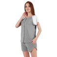thumbnail image 4 of Inkmeso Solid 2 Pc Nightwear Set For Women Raglan Sleeves Button-Down Top & Shorts Sleepwear-54, 4 of 7