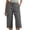 Pantalon capri Gris-Doux pour Femme, variante sur Brnmxoke Pantalon Capri pour Femmes Taille Élastique 2026 Été Décontracté Taille Haute à Boutons Ample Voyage Randonnée Pantalon Court avec Poches Gris Foncé,m