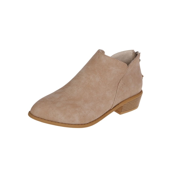 UKAP Ladies Short Bootie Slip On Chelsea Boot Mid Top Ankle Boots Walking Shoes Breathable Khaki 8.5