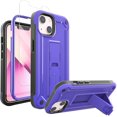 thumbnail image 1 of IBAOLE Étui pour iPhone 13 avec Protecteur d'Écran et Support, Double Couche Antichoc, Étui de Protection Robuste de Qualité Militaire pour iPhone 13 (Violet), 1 of 7