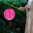 thumbnail image 4 of Chinese Paper Lanterns With LED Lights Hollow Out Hanging Asia Japanese Paper Lamps With Tassel And Walking Stick, 4 of 5