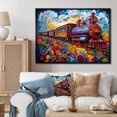 thumbnail image 1 of Designart train Oversized framed wall art decor, Train framed wall Art, Abstract Train curious Journey I , Multi-Color Modern black framed wall art, 32x24 inches black frame, 1 of 5