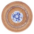 thumbnail image 2 of Rattan Cup Holder Blue White Porcelain Coaster for Basil Cups, 2 of 7