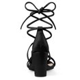 thumbnail image 3 of BLISSFUL STEP Women's Open Toe Strappy Lace Up Block Heel Sandals, 3 of 6